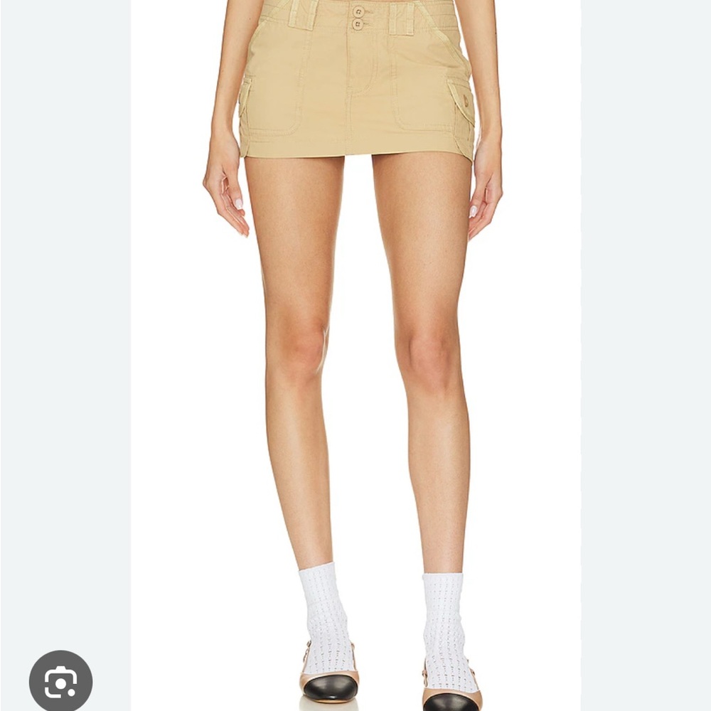Danielle Guizio Cargo Tan Mini Skirt